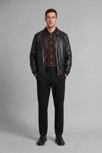 HOMME Noir Pantalon long Coupe régulière