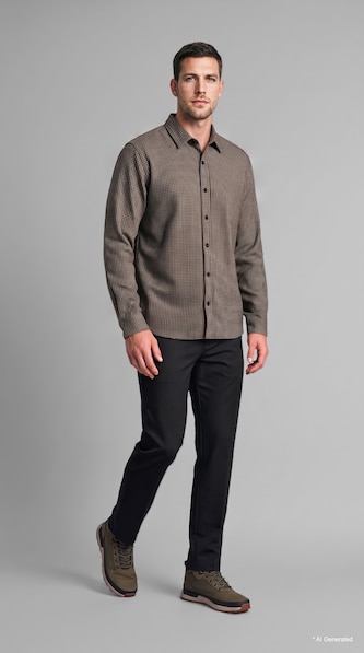 MAN Black Regular Fit Long Sleeve Shirt