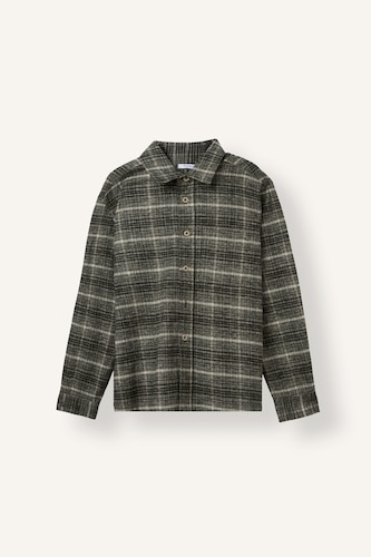 Men Dark Khaki Flanel Long Sleeve Shirt