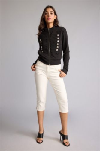 FEMME Blanc Pantacourt Capri
