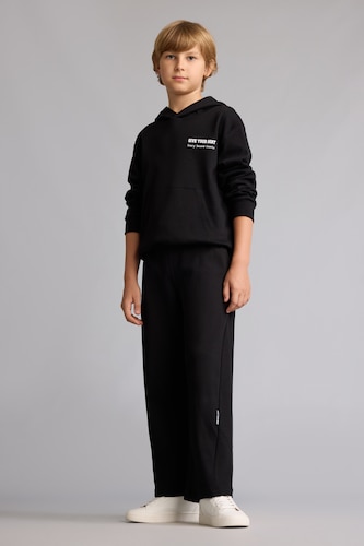 GARÇONS Noir Ensemble Sweat capuche avec poche kangourou et Jogging large pour garçon