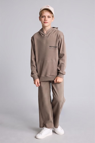 Young Boys - Teen Boys Light Brown 2 piece Oversize Fit Set