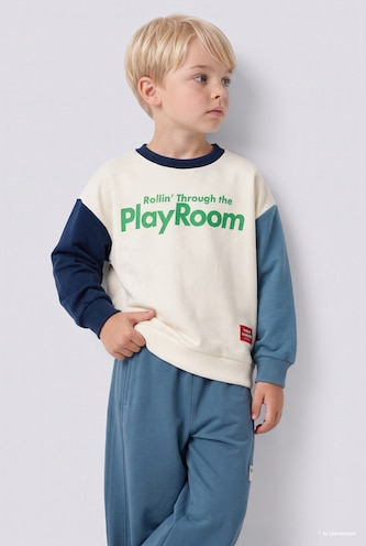 Sweatshirt imprimé color block Coupe oversize pour bébé garçon