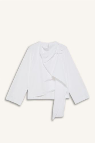 Women Ecru Regular Fit Voile Long Sleeve Tunic