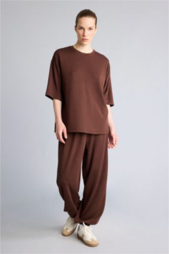 WOMAN Brown Balloon Fit modal Trousers