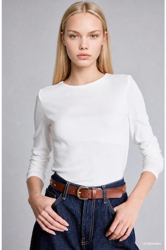Slim Fit Crew Neck Basic modal Long Sleeve T-Shirt