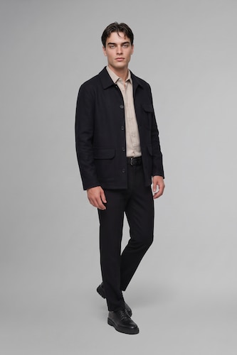 Erkek Siyah Regular Fit Polo Yaka Blazer
