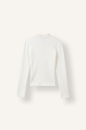 Slim Fit Polo Collar Basic Camisole Long Sleeve T-Shirt