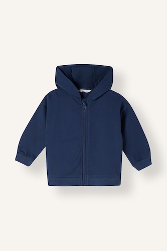 Erkek Bebek Lacivert Kapüşonlu Sweatshirt Hırka Erkek Bebek