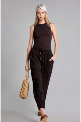 Kadın Kahve Jogger Fıt Modal Pantolon