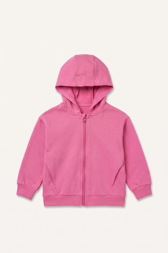 Sweat à capuche à poches et fermeture zippée pour bébé fille