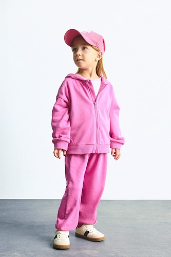 BÉBÉ FILLE Rose Pantalon Jogging en tissu épais rose Coupe régulière pour bébé fille