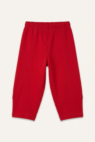 Baby Girls Red Regular Fit Normal Waist Trousers