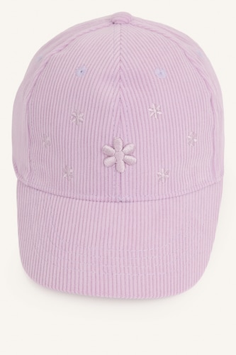 Girl Embroidered Corduroy Cap