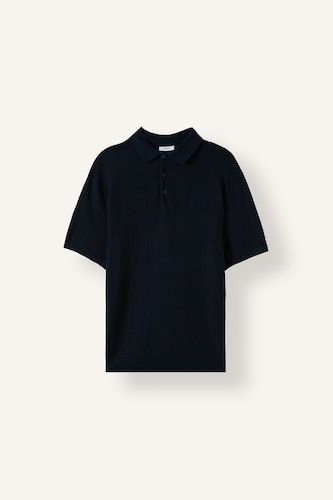 Erkek Lacivert Standart Fit Düğmeli Basic Polo Tişört