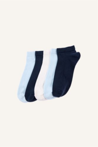 Men NAVY 5 Piece Cotton Short Socks