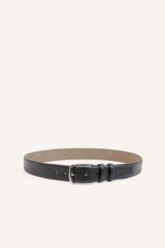 Men Black Man Rectangle Clasp Faux Leather Classic Belt