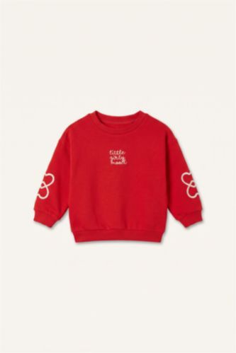 Baby Girls Red Crew Neck Sweatshirt