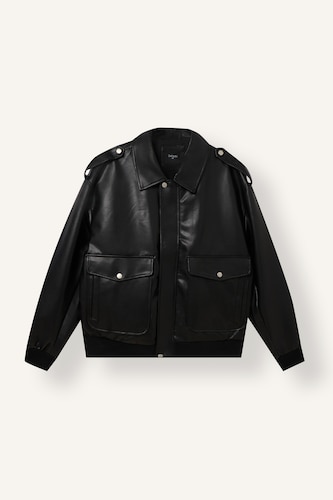 Zipper Faux Leather Jacket