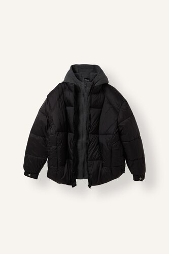 Regular Fit Stand Collar Zip-Up Quilted Puffer Jacket