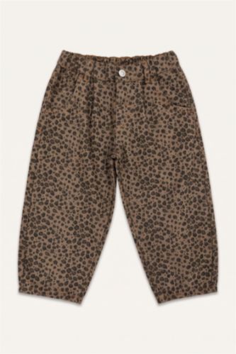 Baby Girls Brown Baggy Fit Gabardine Trousers