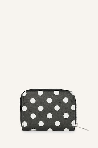 Woman Black Faux Leather Card Holder
