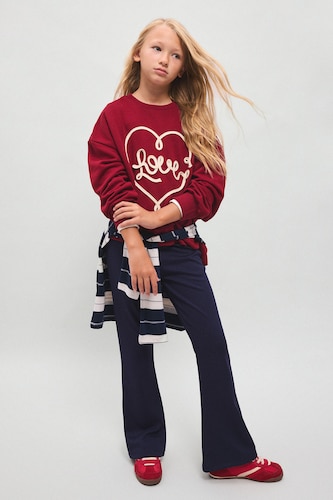 GIRLS & TEENS Bordeaux Girl Printed Sweatshirt Leggings 2 Piece Set