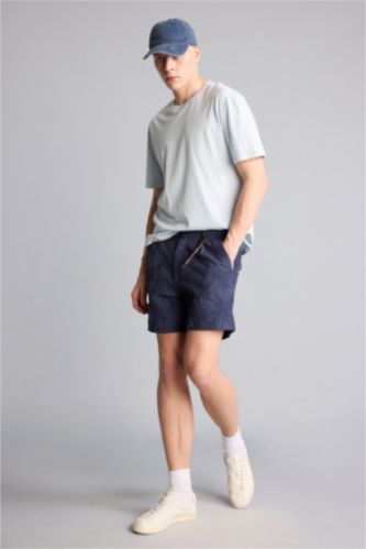 Erkek Lacivert Relaxed Fit Bermuda Şort