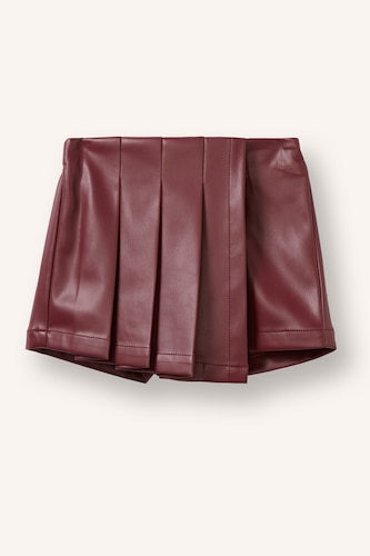 Baby Girls Bordeaux Baby Girl Faux Leather Skirt