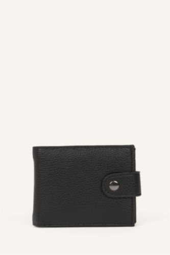Men Black Man Faux Leather Wallets