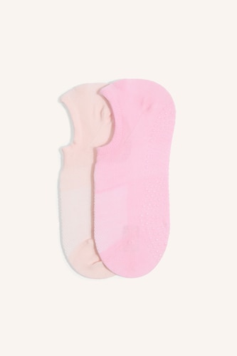 Women Light Pink 2 piece Cotton Pilates Socks