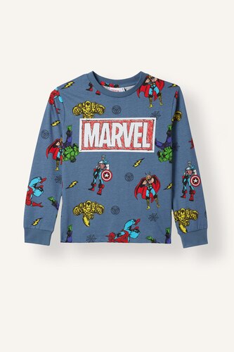 Boy 100% Cotton Marvel Comics Print 2 Piece Pyjama Set