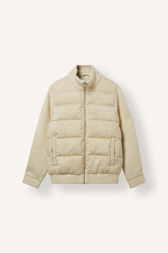 Slim Fit Stand Collar Zip-Up Mid-Length Jacket