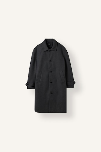 MAN Anthracite Regular Fit Buttoned Wool Blend Coat