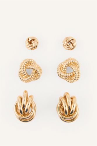 Women Altın 3 piece Earring