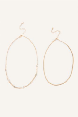 Women Altın 2 piece Necklace