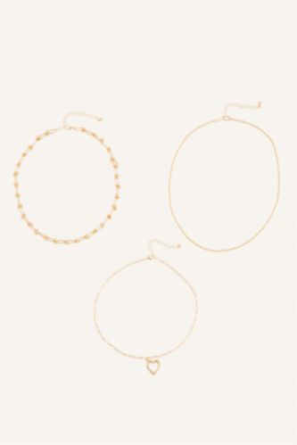 Women Altın Woman 3 Piece Necklace
