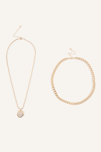 Women Altın 2 piece Necklace