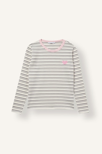 Girl Ecru Printed Crew Neck Long Sleeve T-Shirt