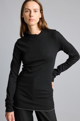 WOMAN Black Slim Fit Ribana Long Sleeve Tunic