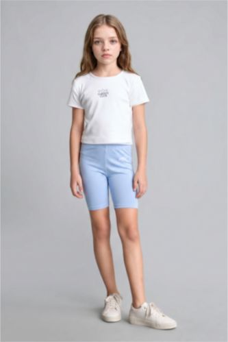 Young Girls - Teen Girls Light Blue Girl Biker Leggings