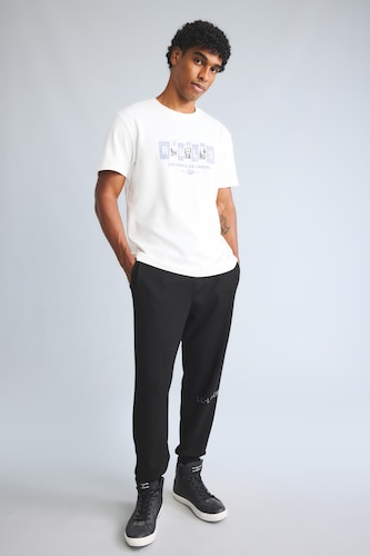 MAN Black Standard Fit Scuba Fabric Jogger