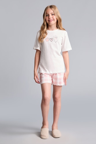 Young Girls - Teen Girls Ecru Girl 2 Piece Regular Fit Set Pyjamas