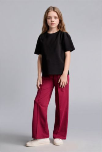 Young Girls - Teen Girls Bordeaux Wide Leg Trousers