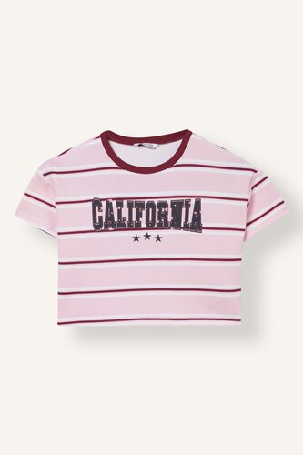Girl Regular Fit 100% Cotton Slogan Print Short Sleeve T-Shirt