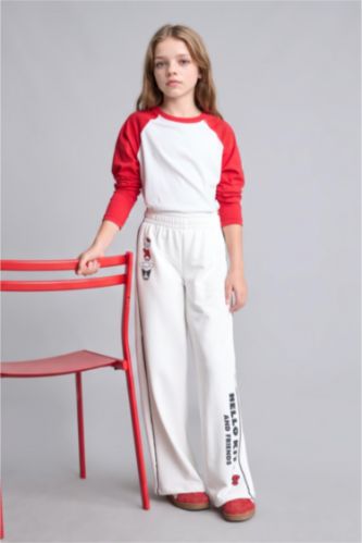 Young Girls - Teen Girls Ecru Girl Ecru Hello Kitty Wide Leg Sweatpants