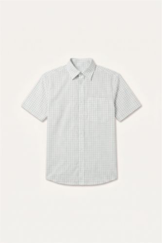 Men Light Khaki Regular Fit Cotton Short Sleeve Shirt