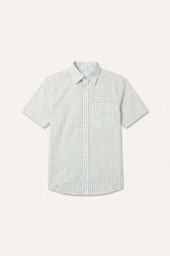 Regular Fit Polo Collar Striped Cotton Short Sleeve Shirt