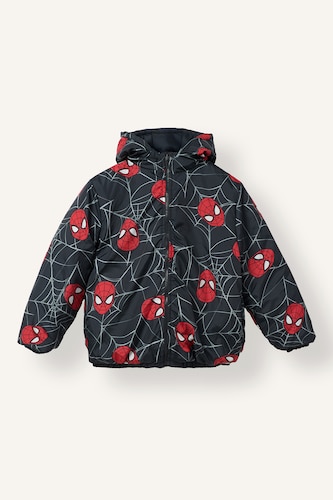 Young Boys - Teen Boys Anthracite Boy Hooded Spiderman Licensed Puffer Jacket