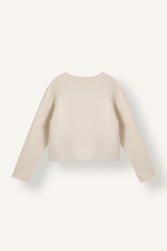 Regular Fit Crew Neck Bow Detail Basic Cardigan